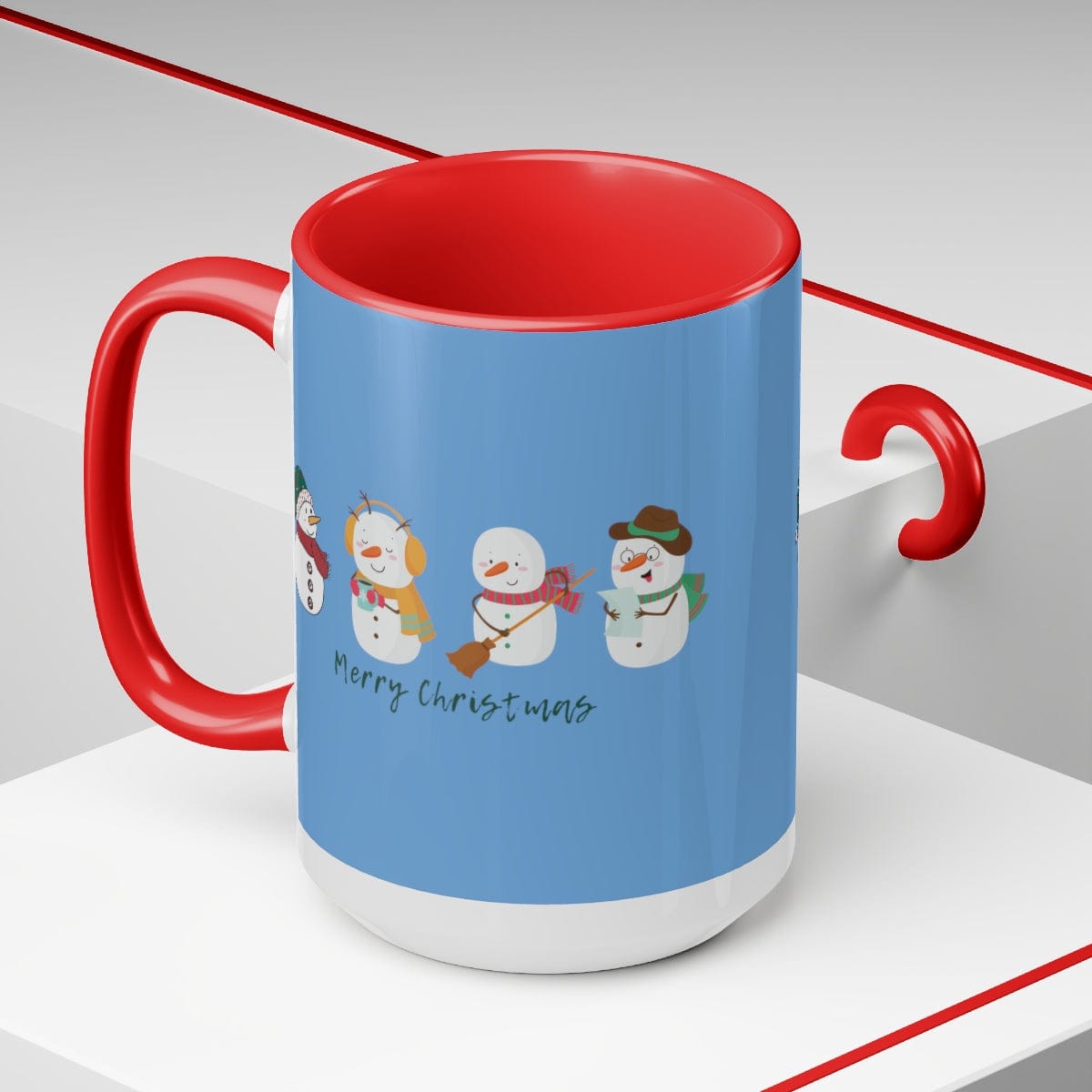 Christmas Coffee Mug, Retro Coffee Mug, Christmas Mug, Gift for Him, Holiday Gift 15 oz Two-Tone Coffee Mugs