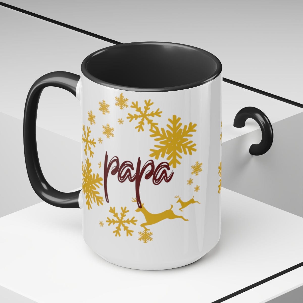 My Papa Coffee Mug, Home Decor, Gift for Dad 15 oz Two-Tone Coffee Mugs