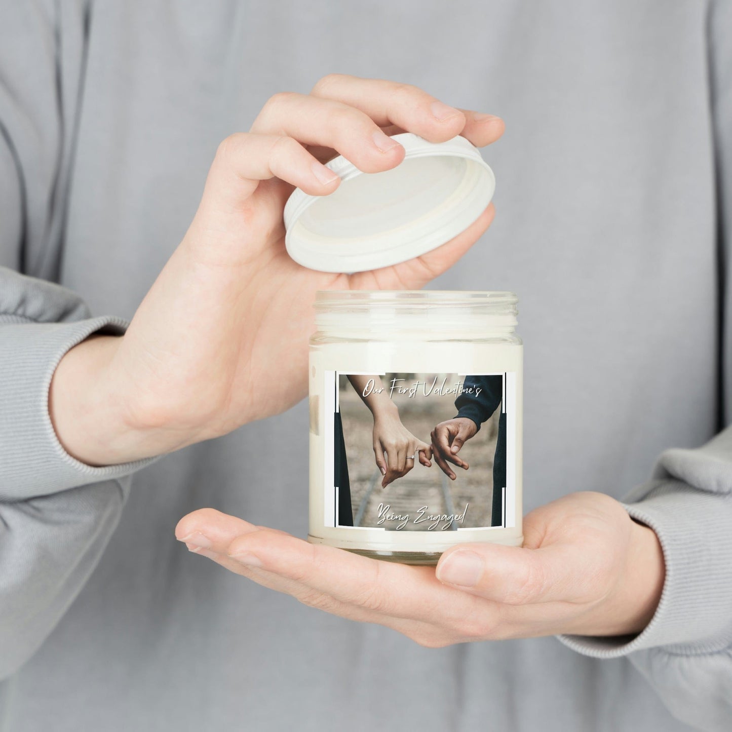 Custom Photo Candle - Personalised Scented Soy Gift for Valentine's Day, Couple, Him or Her, Handmade