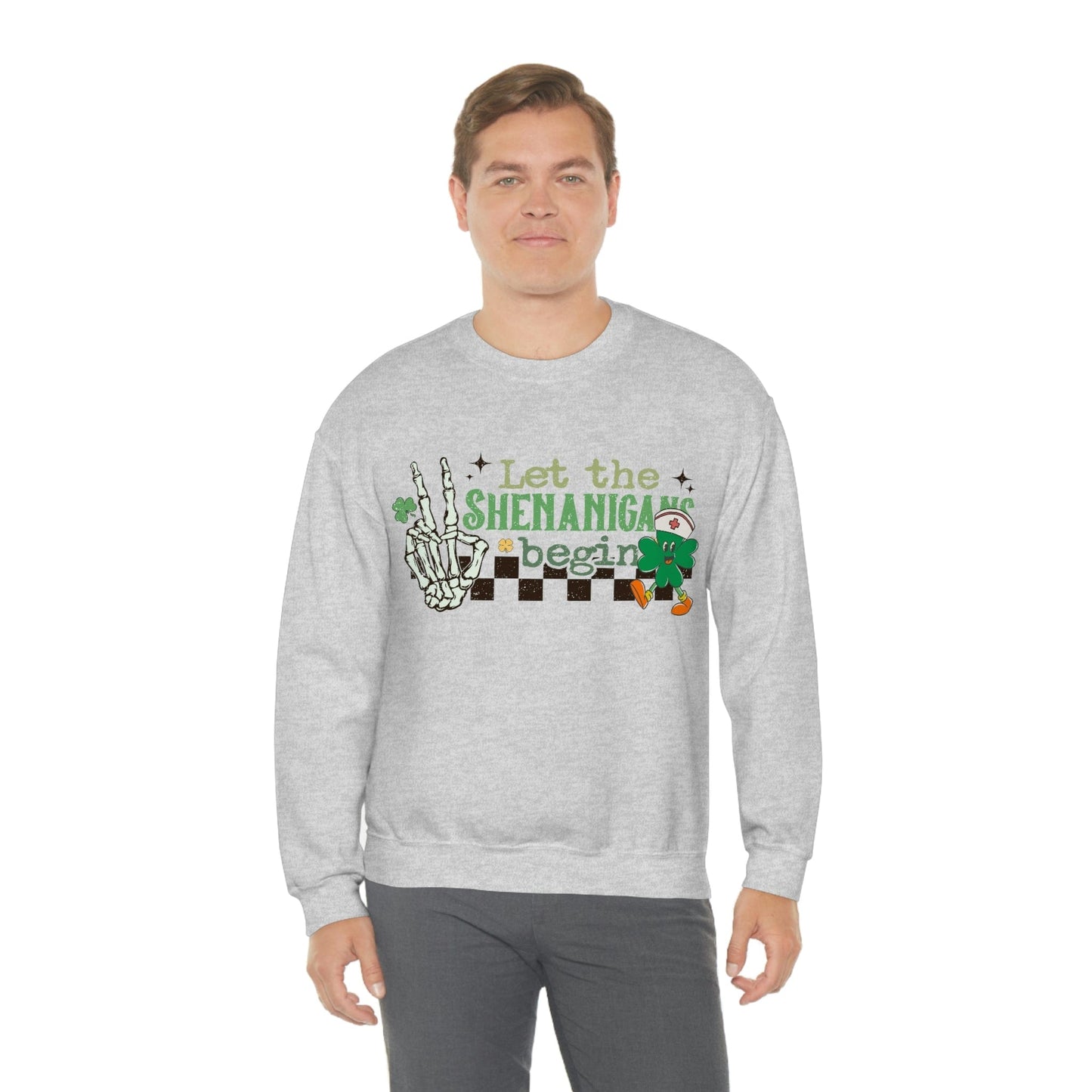 2023 Let the Shenanigan Begin Funny Skeleton St. Patrick's Day Unisex Sweatshirt