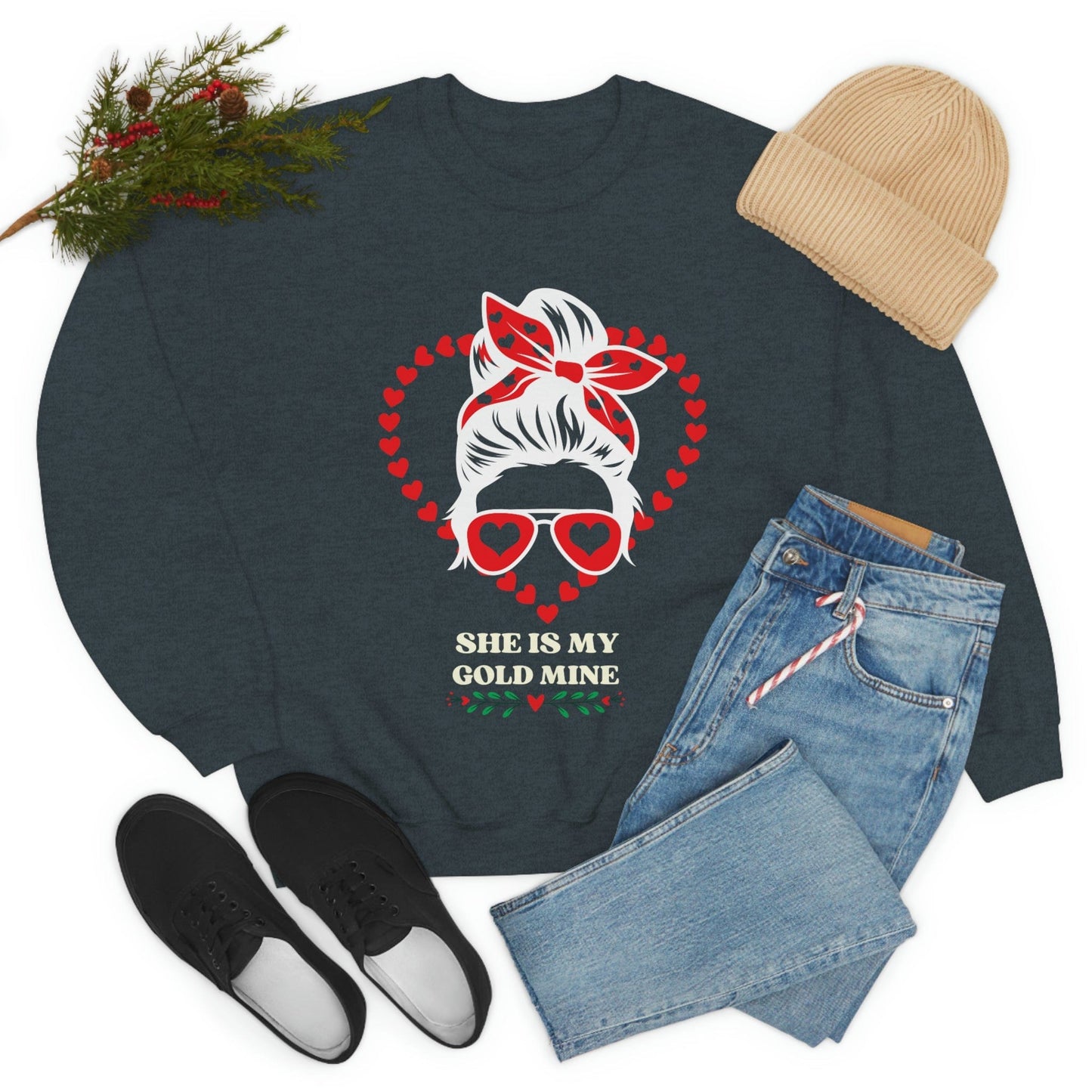 2023 Valentine's Day Gift: "She is My Gold Mine" Sweatshirt for Girlfriend