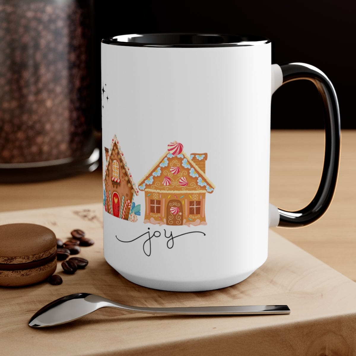 Comfort Joy Mug, Home Decor, Christmas Family Gift 15 oz Two-Tone Coffee Mugs