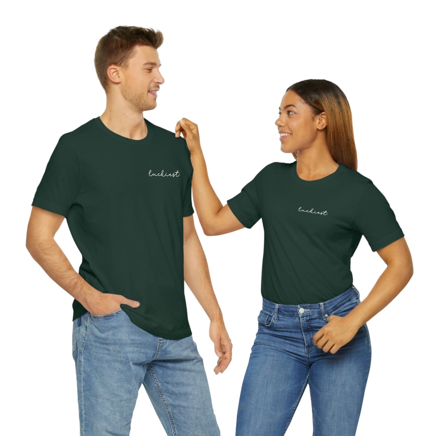 2023 Unisex Shamrock Green Luckiest St Patricks Day Funny Irish GraphicT-Shirt