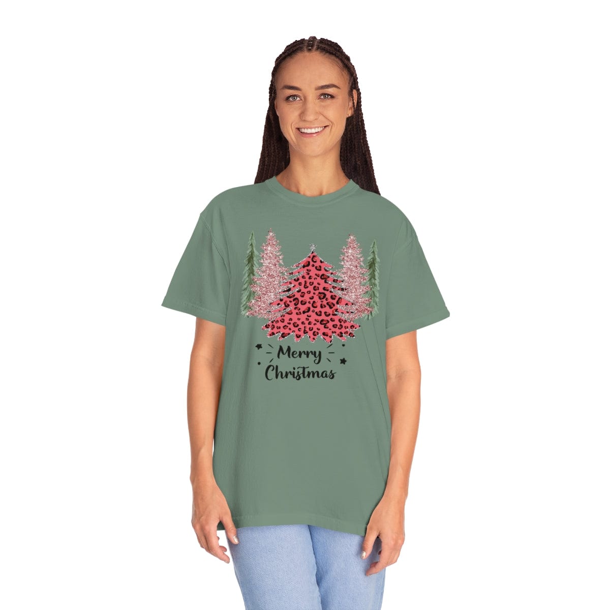 Leopard Plaid Christmas Shirt, Trees Plaid Comfort Colors, Pink Leopard Shirt, Leopard T-Shirt, Holiday Gift