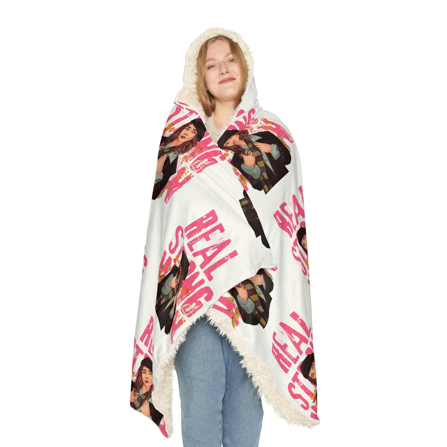 Real Strong Woman Sherpa Snuggle Blanket - Empower with a Bold and Inspiring Design -SarsariCreations