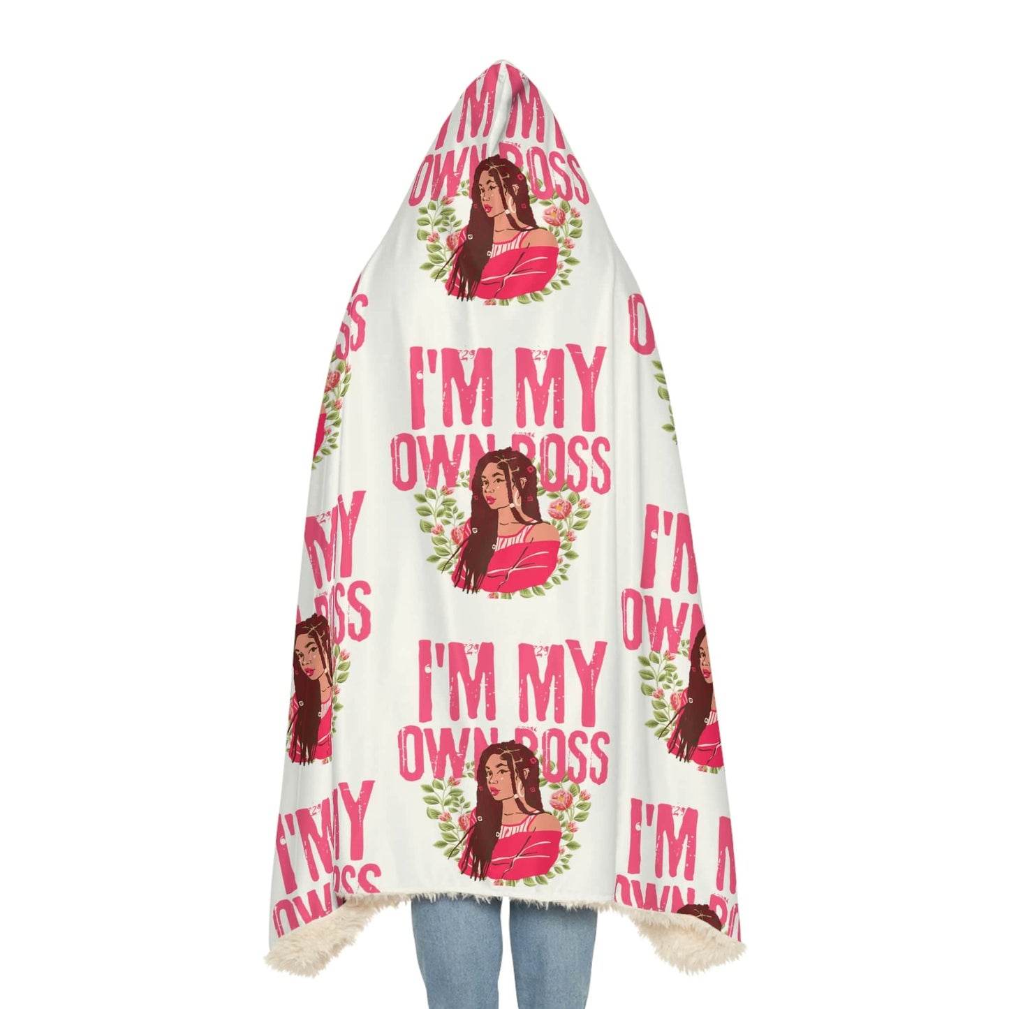 I'm My Own Boss Sherpa Snuggle Blanket - Confident and Empowering Design - SarsariCreations