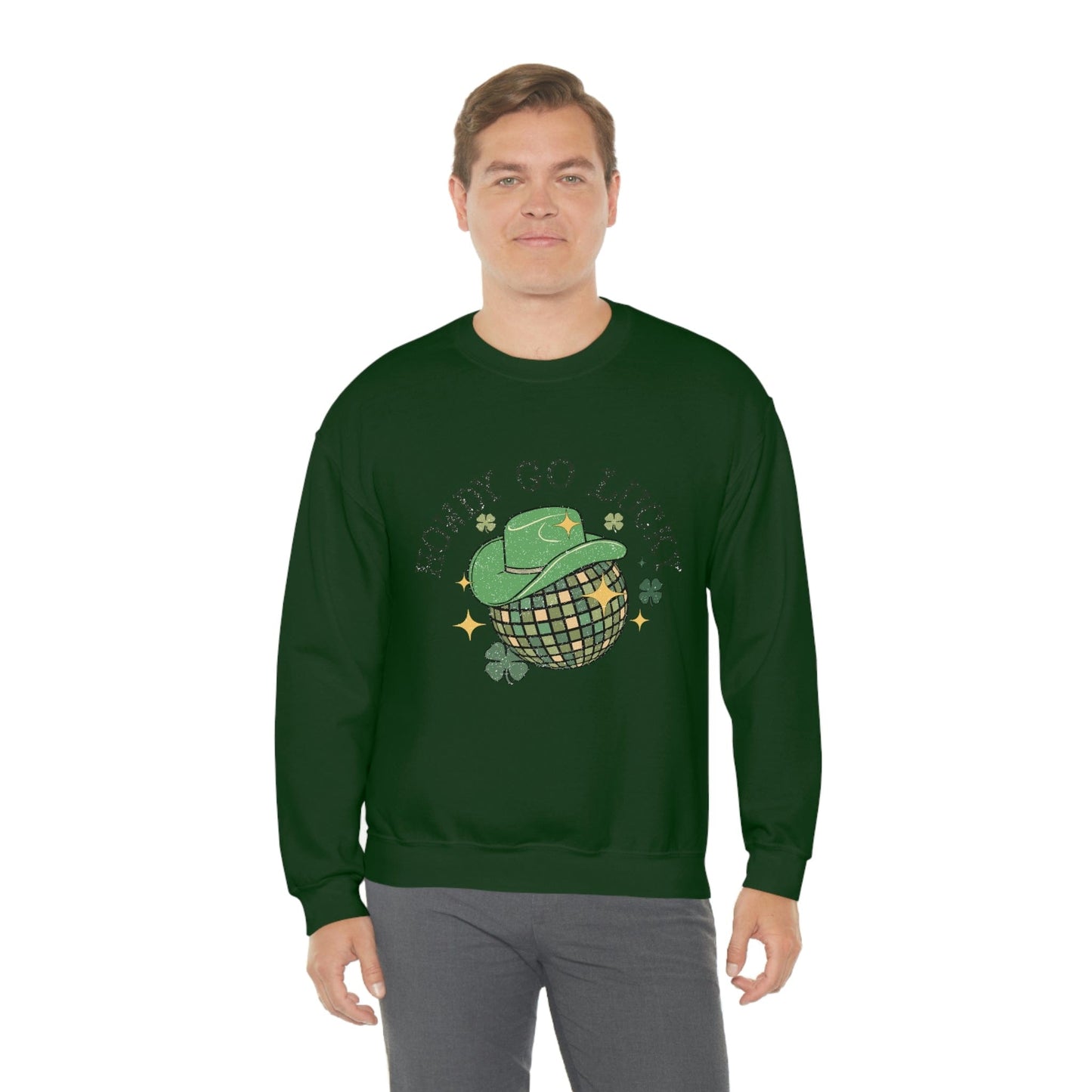 2023 Funny Sarcastic St. Patrick's Day Unisex Irish Howdy Go Lucky Cowboy Sweatshirt