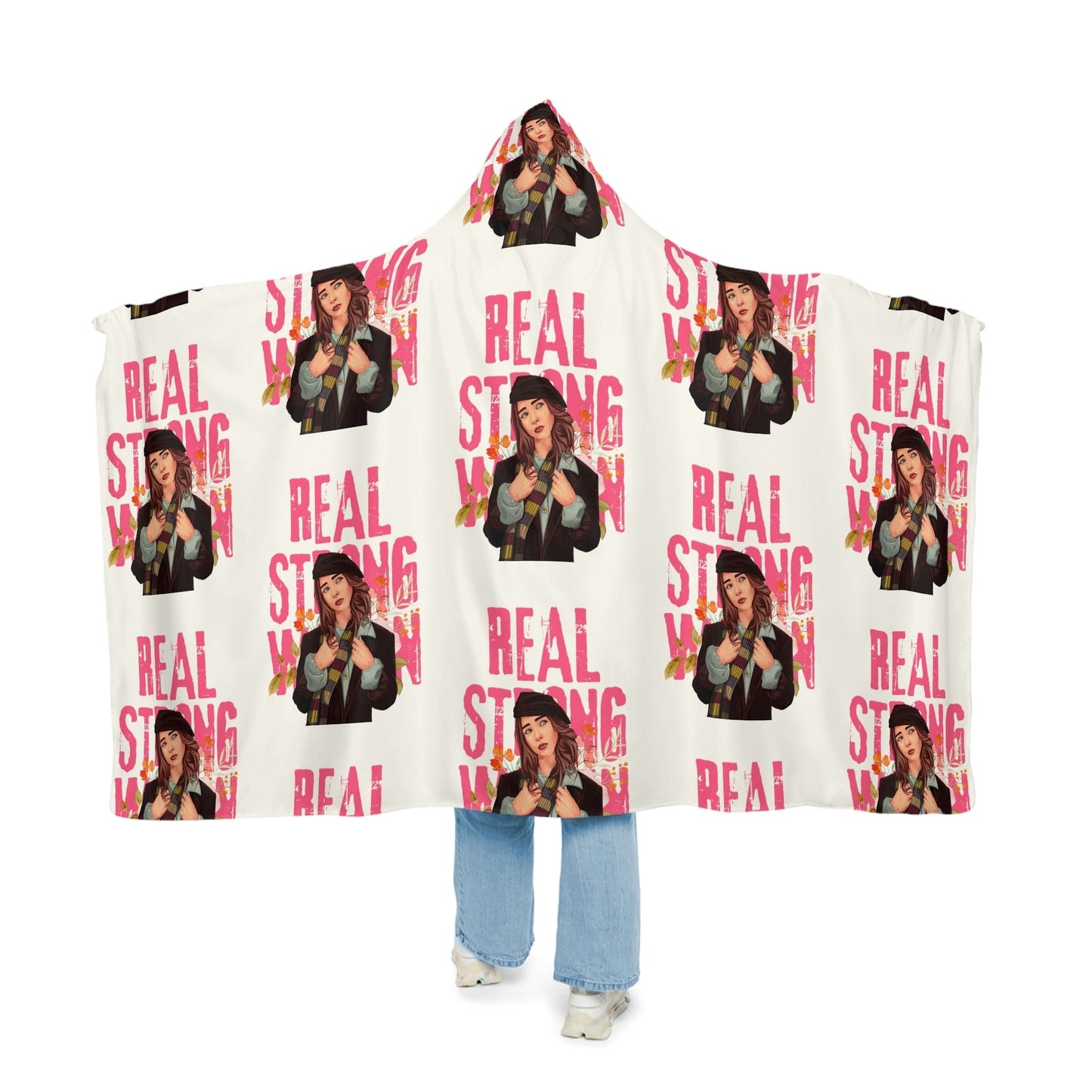Real Strong Woman Sherpa Snuggle Blanket - Empower with a Bold and Inspiring Design -SarsariCreations