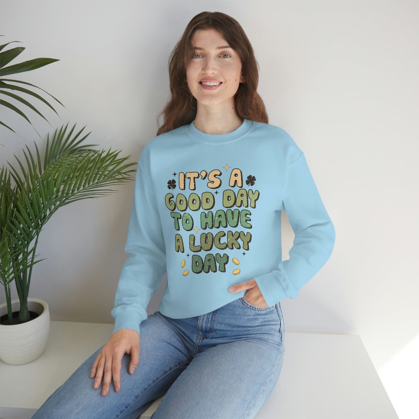 2023 Funny Groovy St. Patrick's Day Unisex Irish Its Good to Have A Lucky Day Sweatshirt