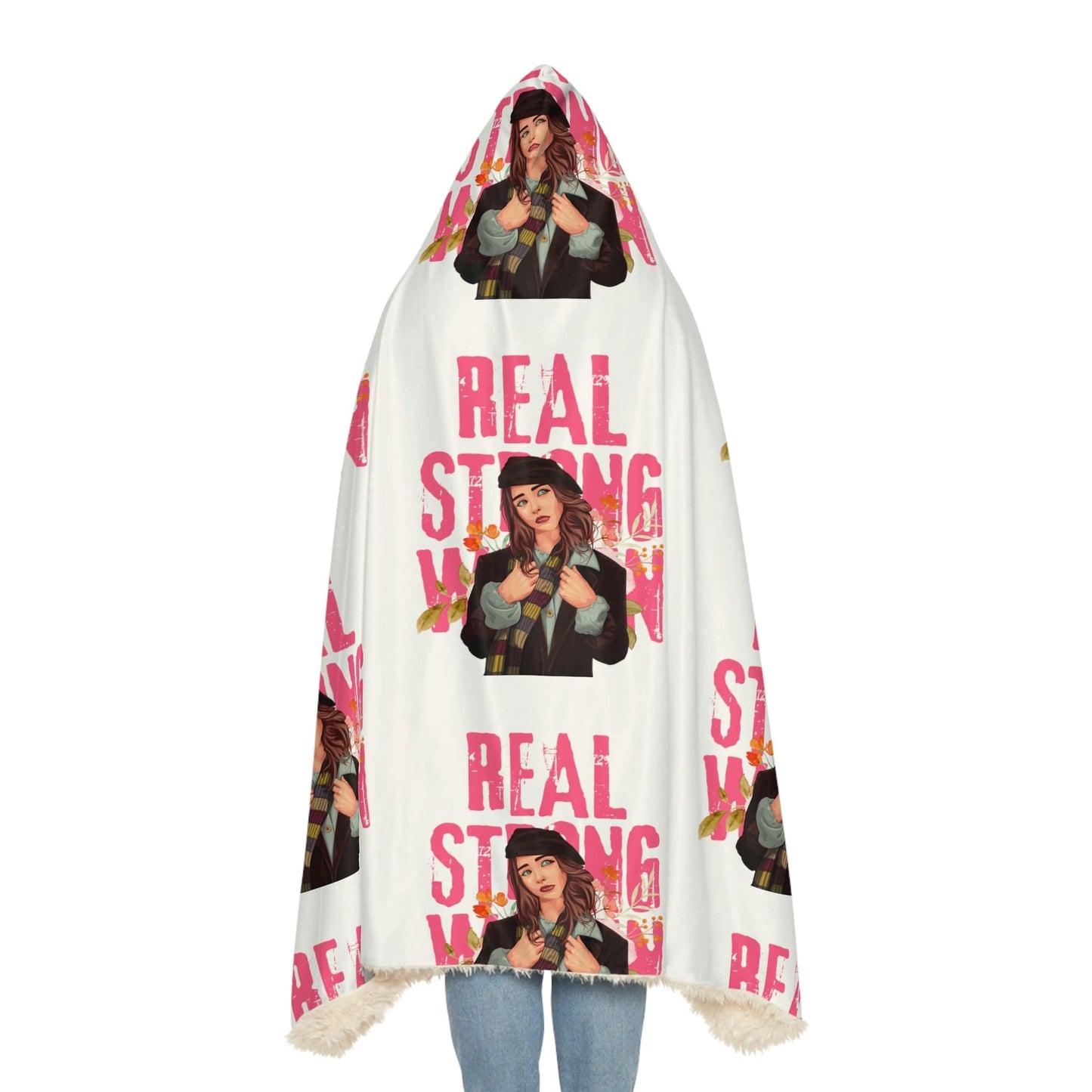 Real Strong Woman Sherpa Snuggle Blanket - Empower with a Bold and Inspiring Design -SarsariCreations