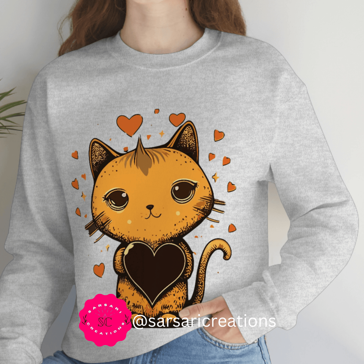 2023 Valentine's Day Sweatshirt: Cute Cats in Love Kawaii Style