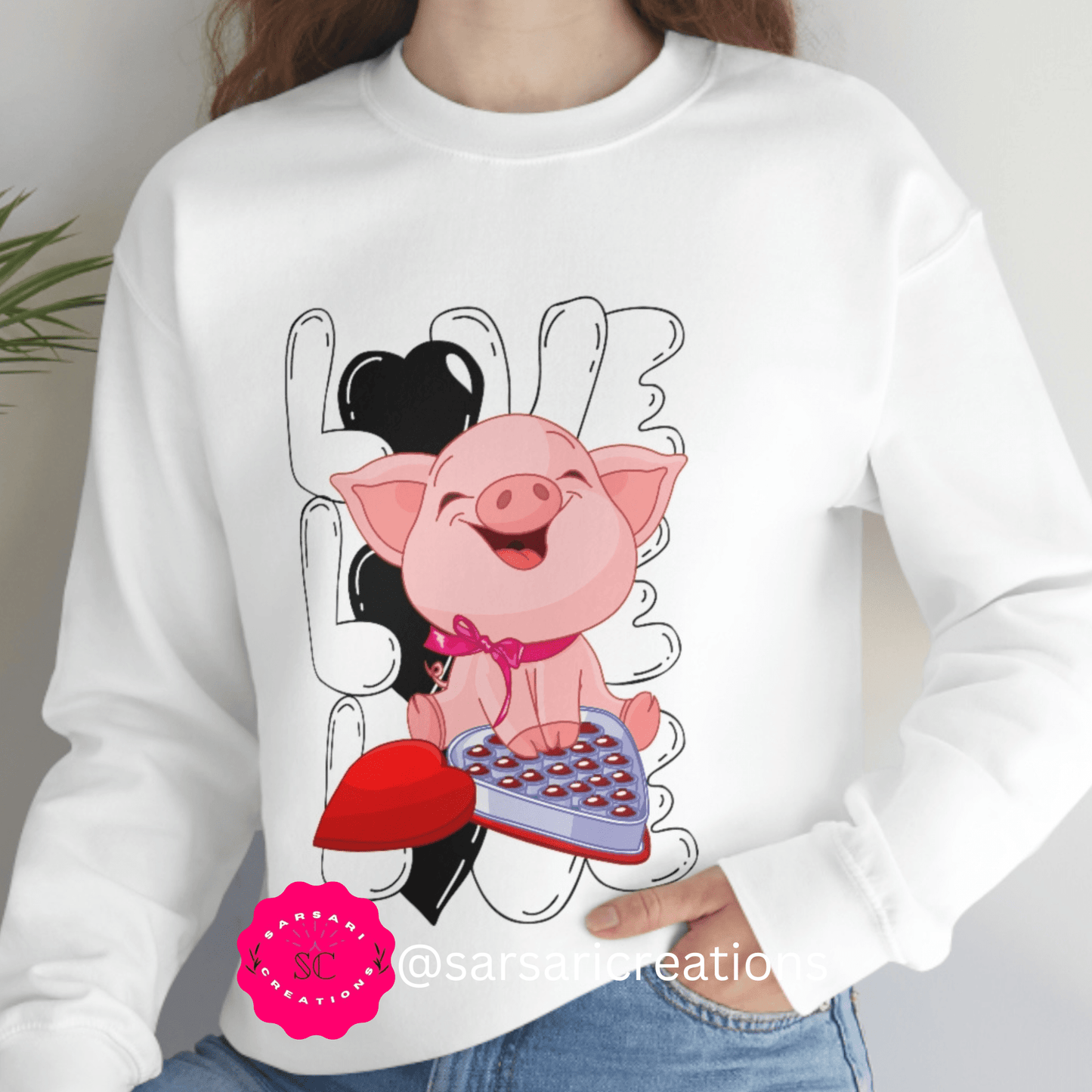 Sweet & Studious: Valentine's Day 2023 Love Piglet Chocolate Study Sweatshirt