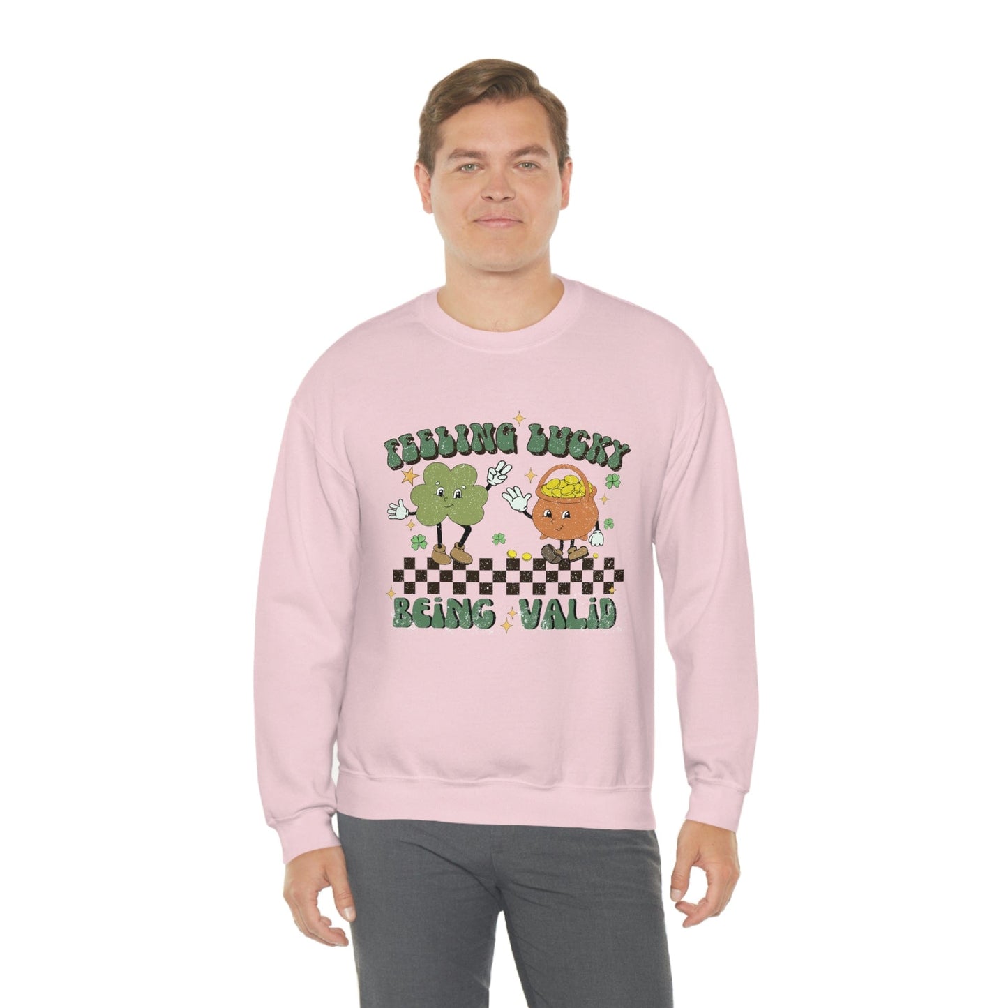 2023 Funny Sarcastic St. Patrick's Day Unisex Irish Being Valid Mental Health Sweatshirt