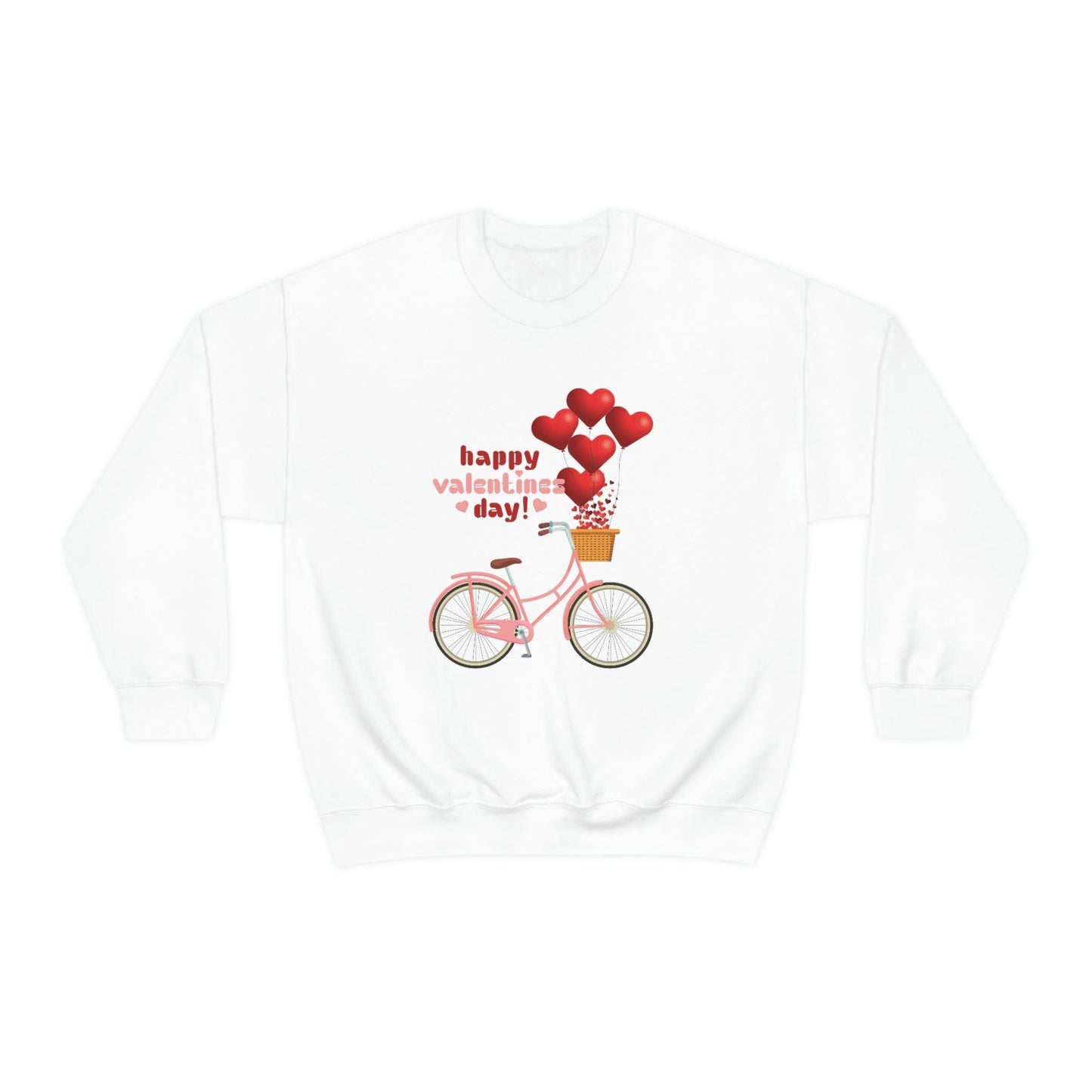 Love on the Cycle with Red Hearts Balloon: 2023 Valentine's Day Sweatshirt