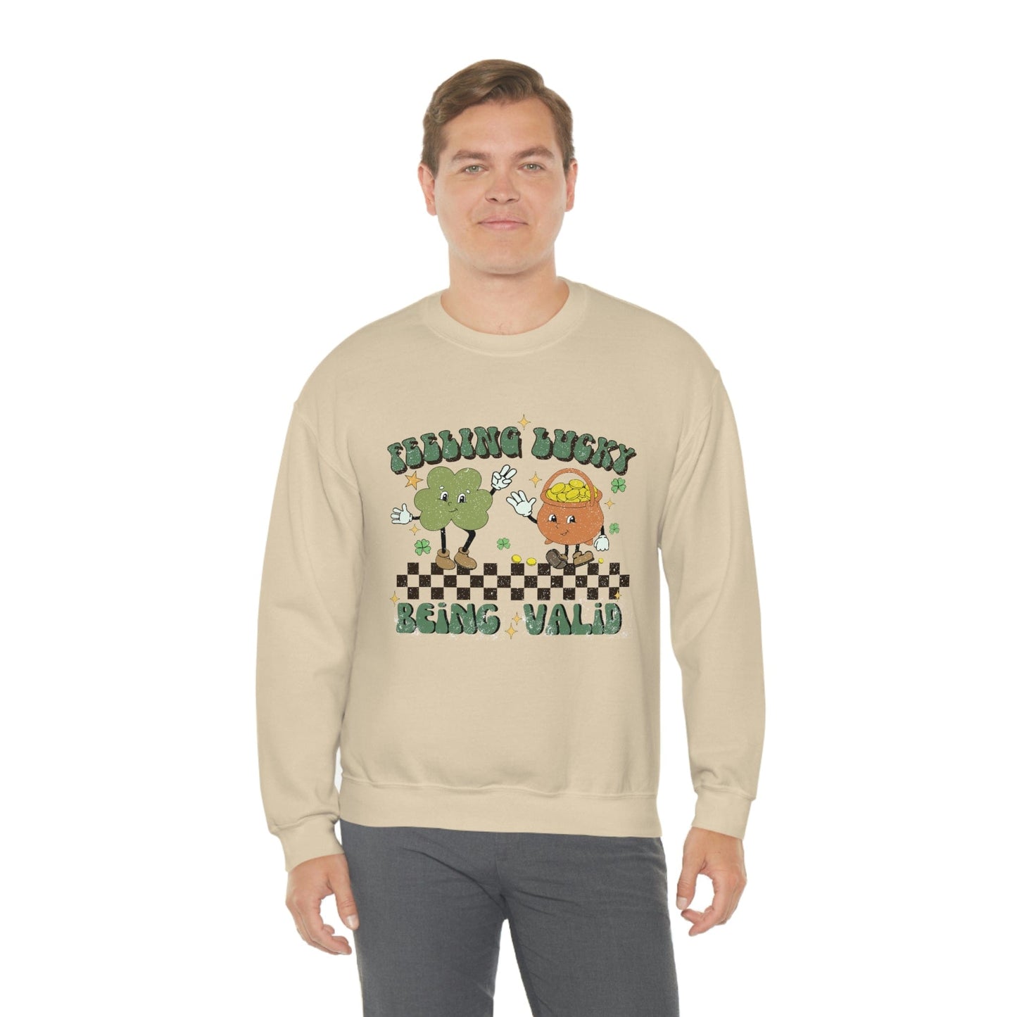 2023 Funny Sarcastic St. Patrick's Day Unisex Irish Being Valid Mental Health Sweatshirt