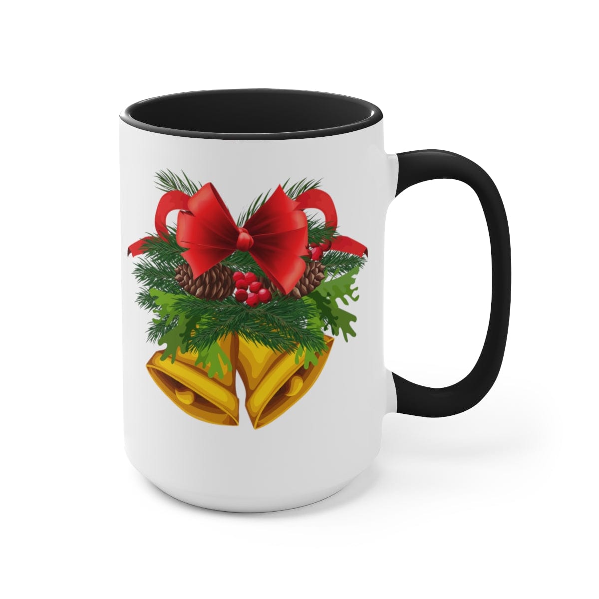 Bells of Christmas Coffee Mug - Home Decor - Gift for Holidays - 15 oz Two-Tone Coffee Mugs