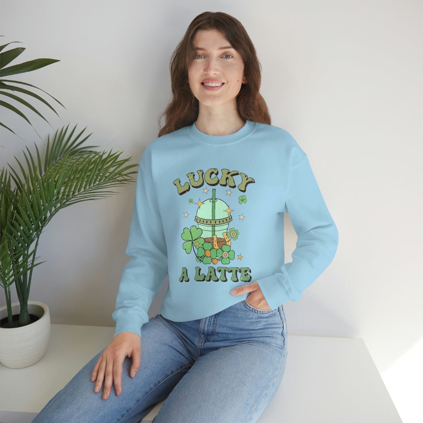 2023 Funny Groovy St. Patrick's Day Unisex Irish Lucky A Latte Sweatshirt