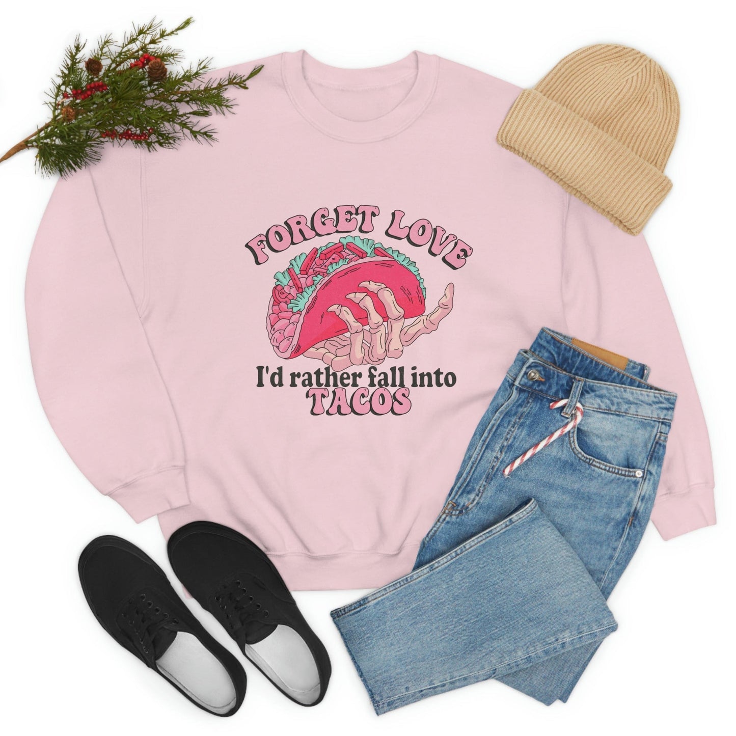 Unique 2023 Anti-Valentine's Day Gift: Fall for Tacos Sweatshirt