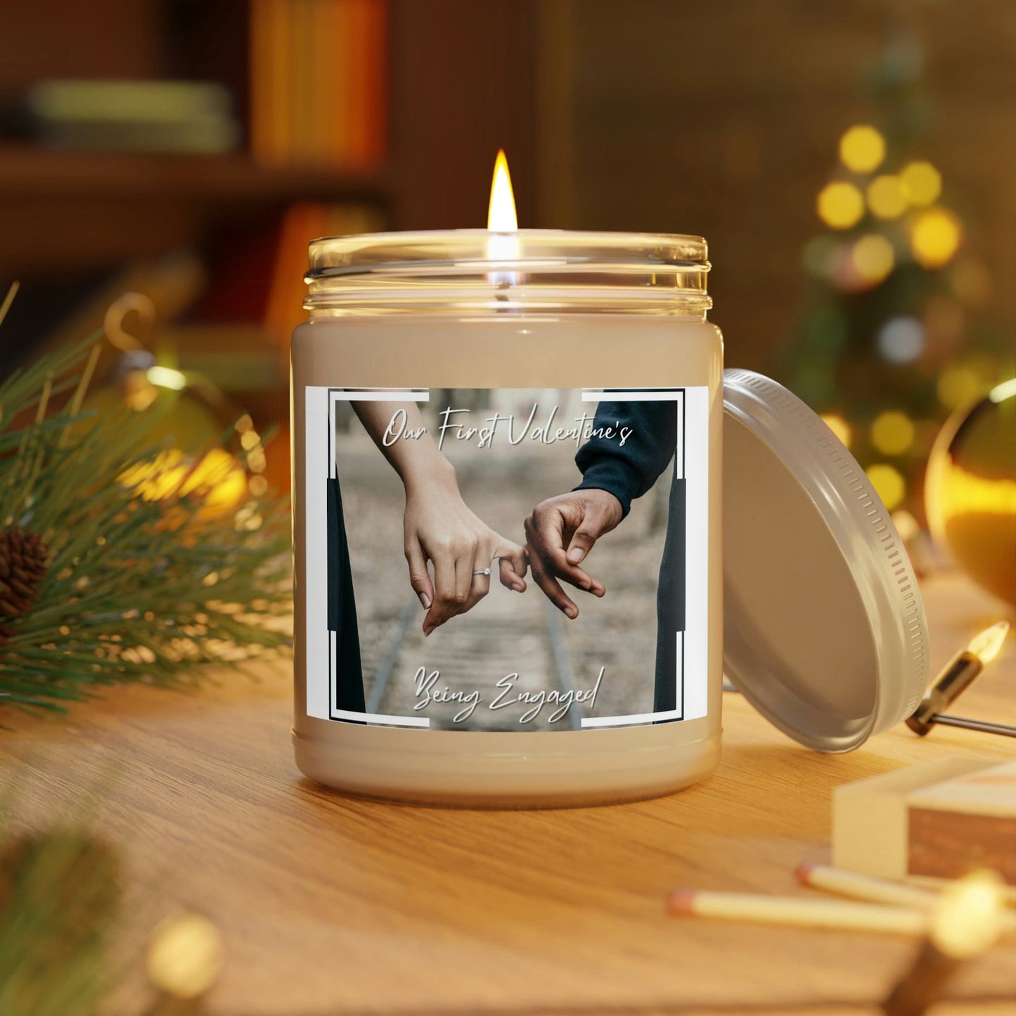 Custom Photo Candle - Personalised Scented Soy Gift for Valentine's Day, Couple, Him or Her, Handmade