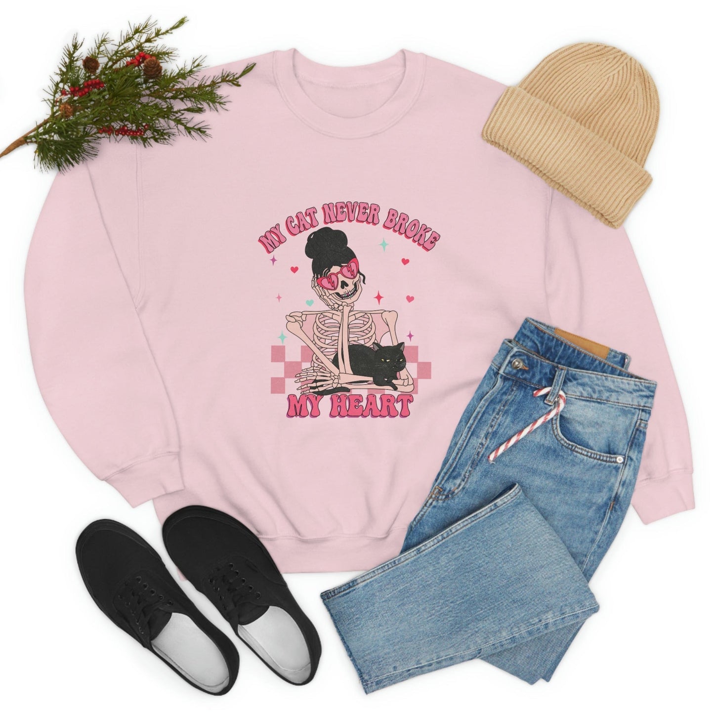 2023 Anti-Valentine's Day Sweatshirt: My Cat Never Broke My Heart
