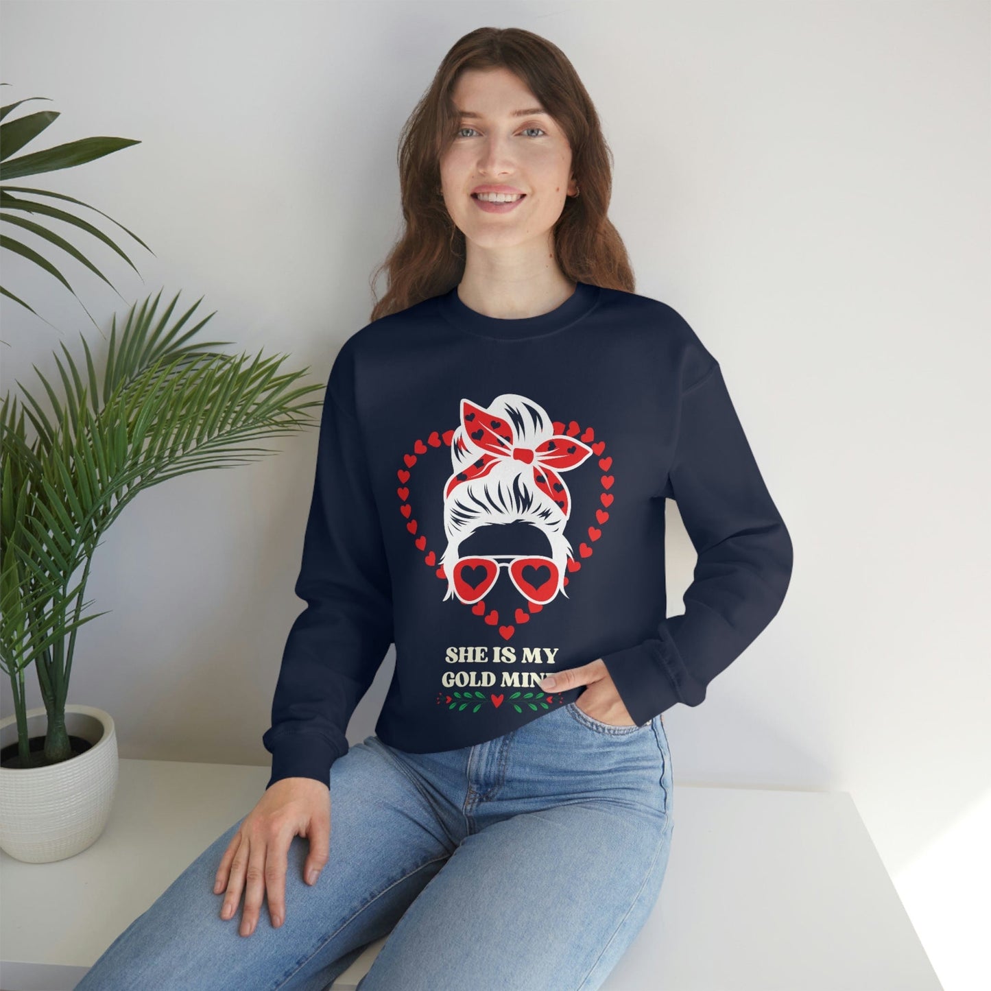 2023 Valentine's Day Gift: "She is My Gold Mine" Sweatshirt for Girlfriend