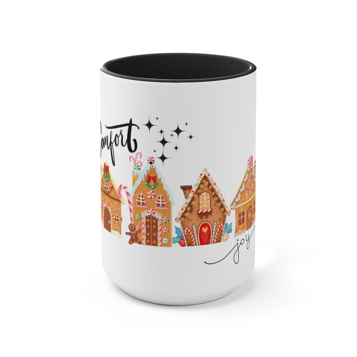 Comfort Joy Mug, Home Decor, Christmas Family Gift 15 oz Two-Tone Coffee Mugs