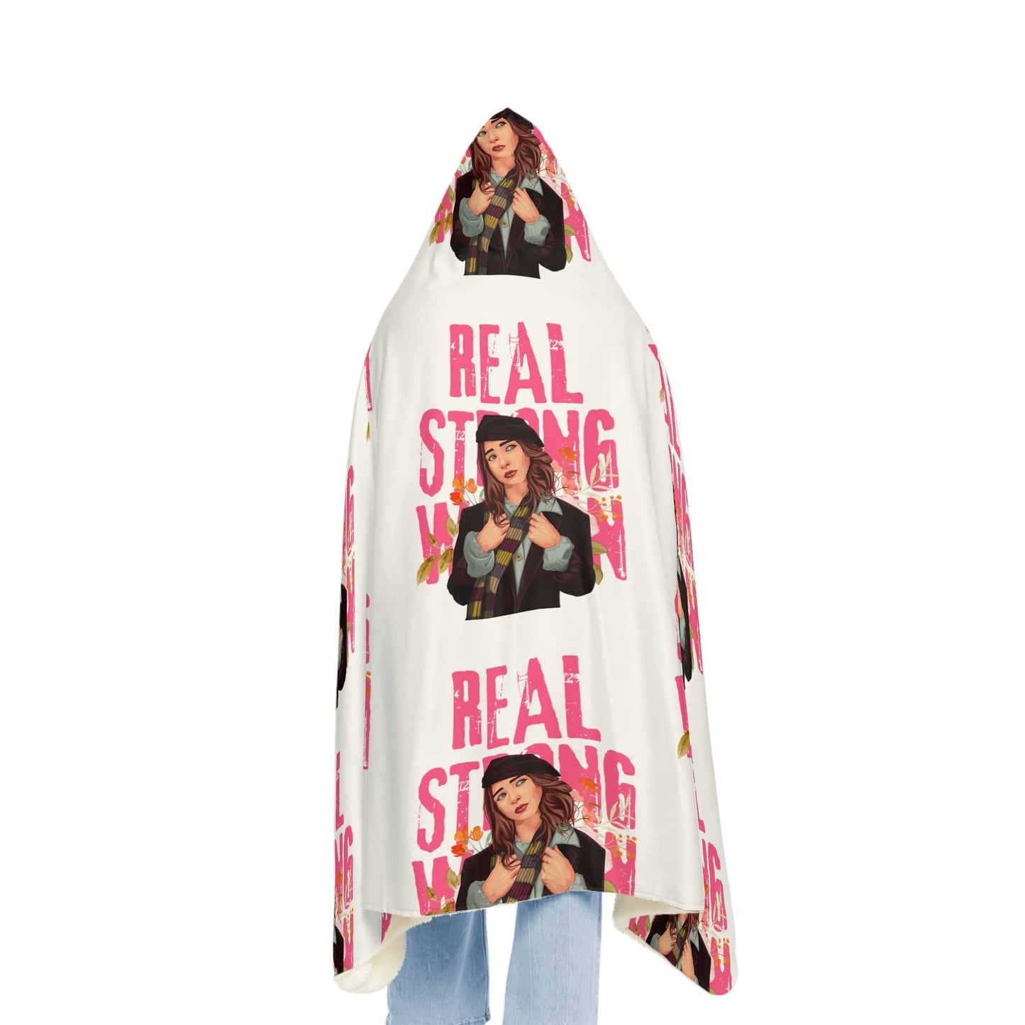 Real Strong Woman Sherpa Snuggle Blanket - Empower with a Bold and Inspiring Design -SarsariCreations