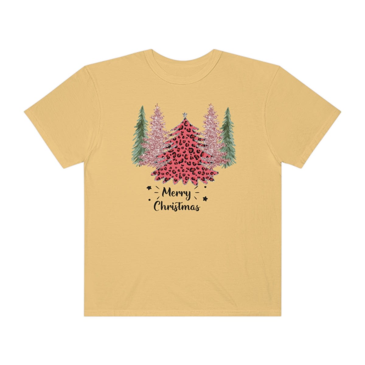Leopard Plaid Christmas Shirt, Trees Plaid Comfort Colors, Pink Leopard Shirt, Leopard T-Shirt, Holiday Gift