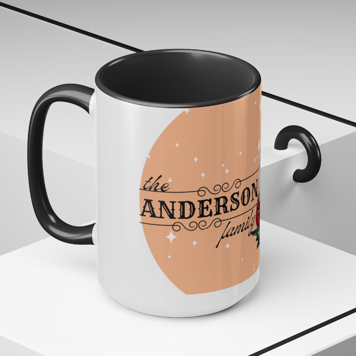 Family Customized Coffee Mug, Home Decor, Gift for Friends 15 oz Two-Tone Coffee Mugs