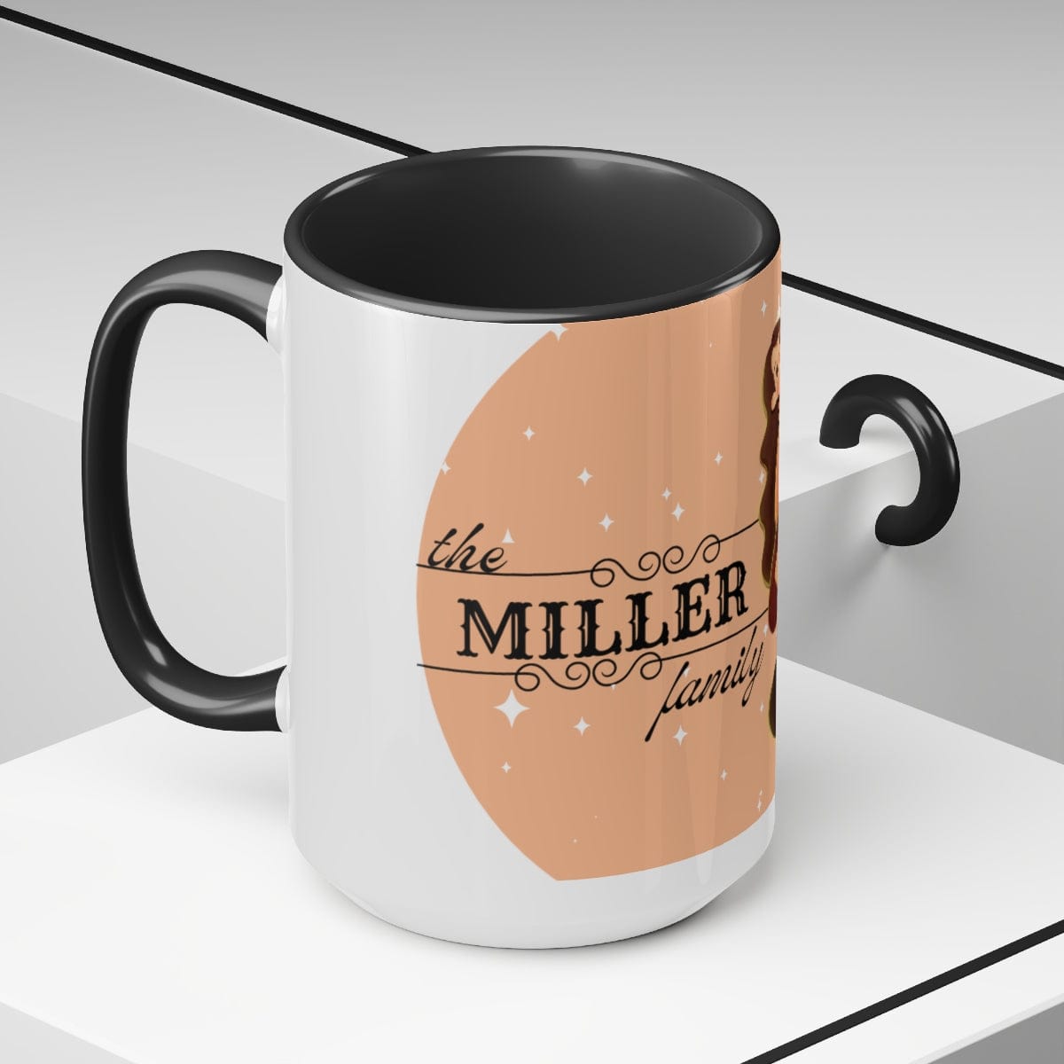 Family Personalized Mug, Christmas Decor, Gift for Family 15 oz Two-Tone Coffee Mugs