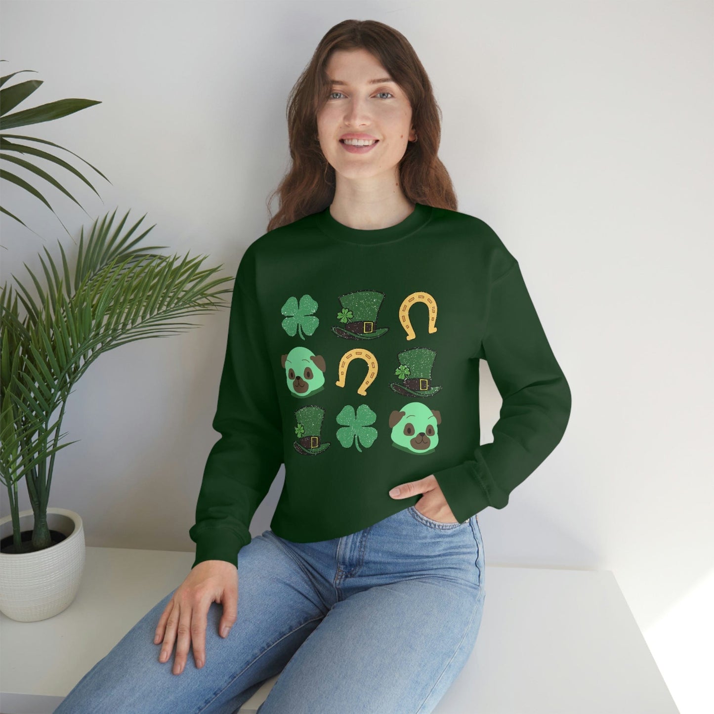 2023 Funny Groovy St. Patrick's Day Unisex Irish Dog Lover Gaelic Sweatshirt