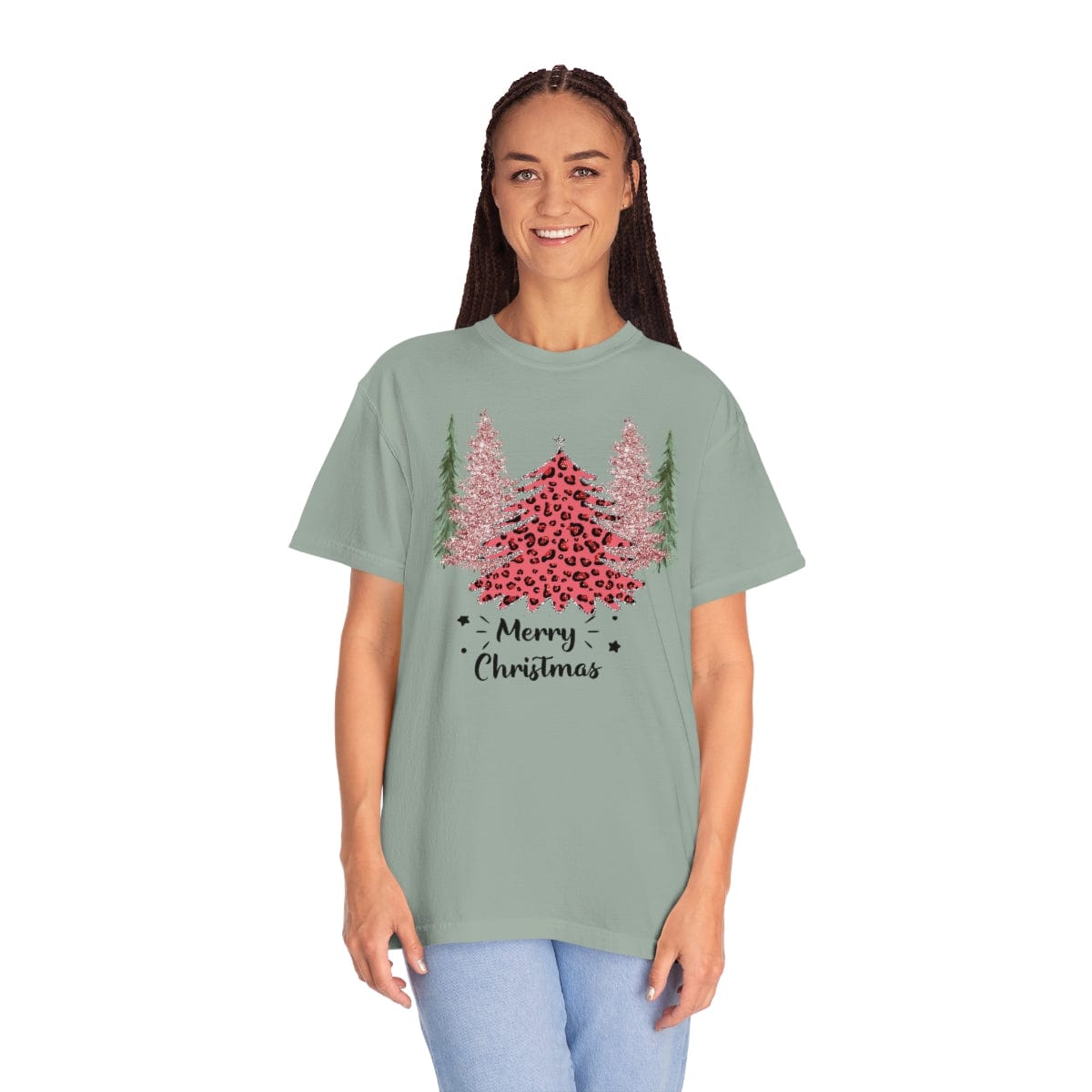Leopard Plaid Christmas Shirt, Trees Plaid Comfort Colors, Pink Leopard Shirt, Leopard T-Shirt, Holiday Gift