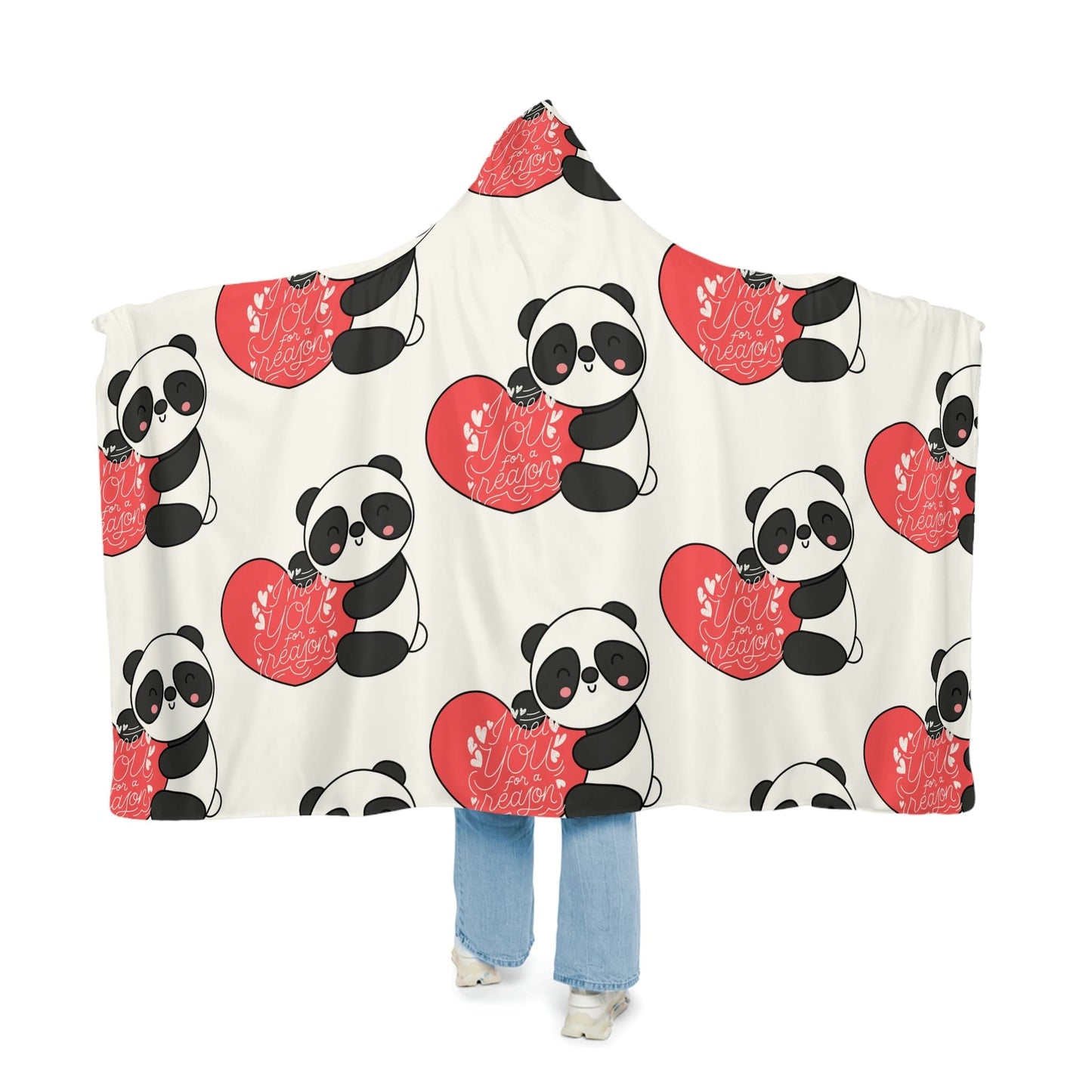 I Met You For a Reason Panda Sherpa Snuggle Blanket - The Coziest Way to Show Your Love - SarsariCreations