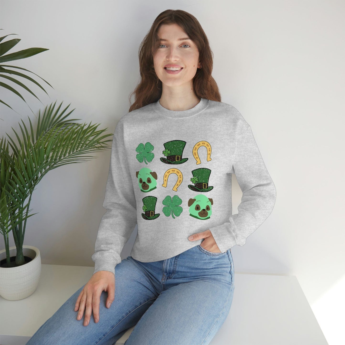 2023 Funny Groovy St. Patrick's Day Unisex Irish Dog Lover Gaelic Sweatshirt