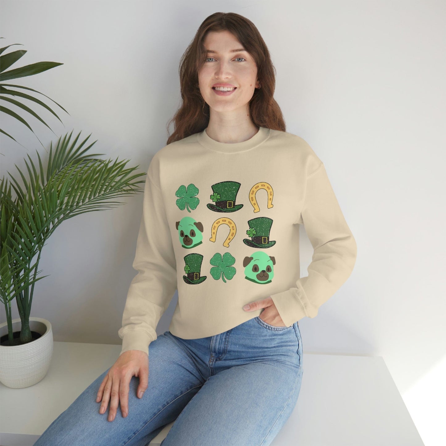 2023 Funny Groovy St. Patrick's Day Unisex Irish Dog Lover Gaelic Sweatshirt