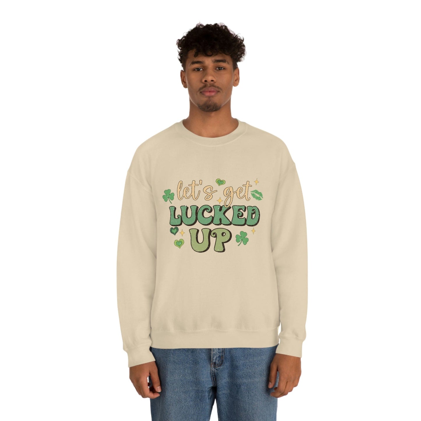 2023 Funny Sarcastic St. Patrick's Day Unisex Lets Get Lucked Up Sweatshirt