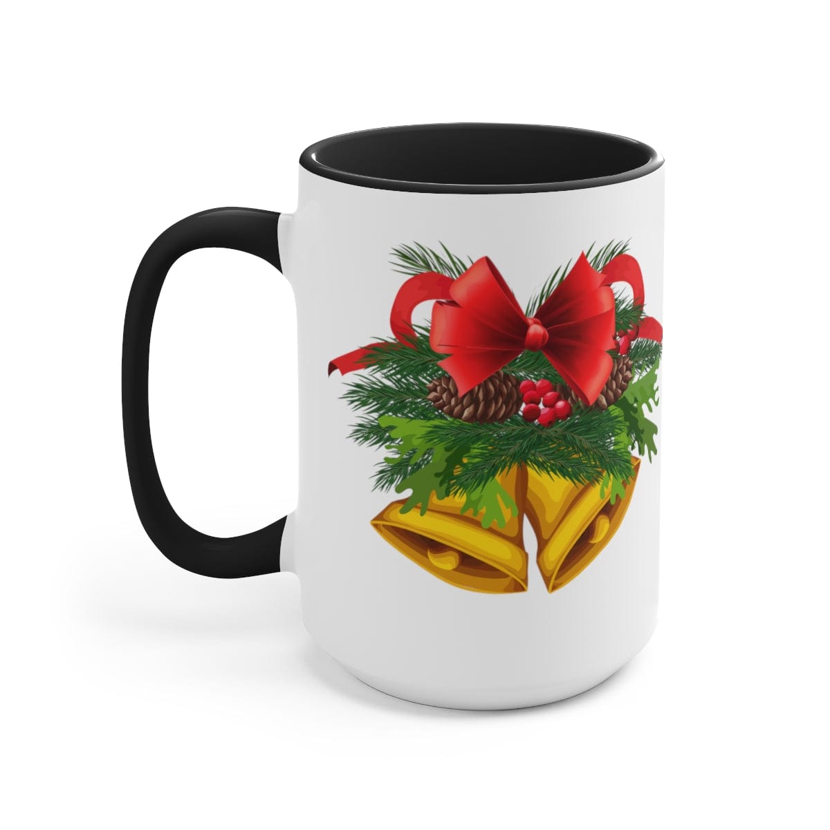 Bells of Christmas Coffee Mug - Home Decor - Gift for Holidays - 15 oz Two-Tone Coffee Mugs