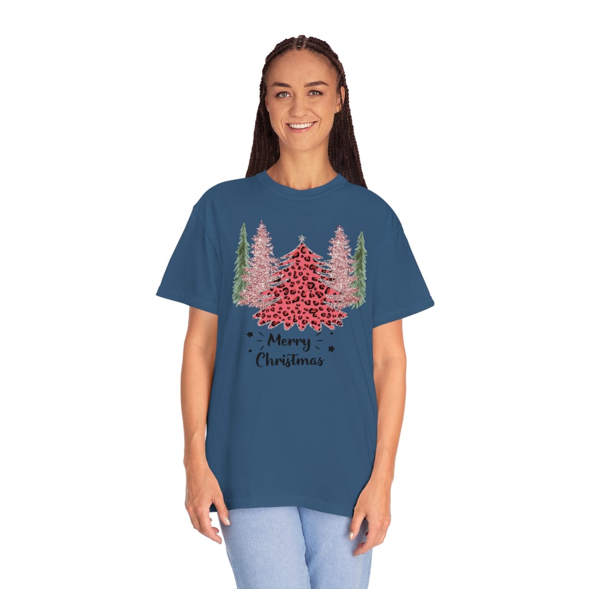 Leopard Plaid Christmas Shirt, Trees Plaid Comfort Colors, Pink Leopard Shirt, Leopard T-Shirt, Holiday Gift