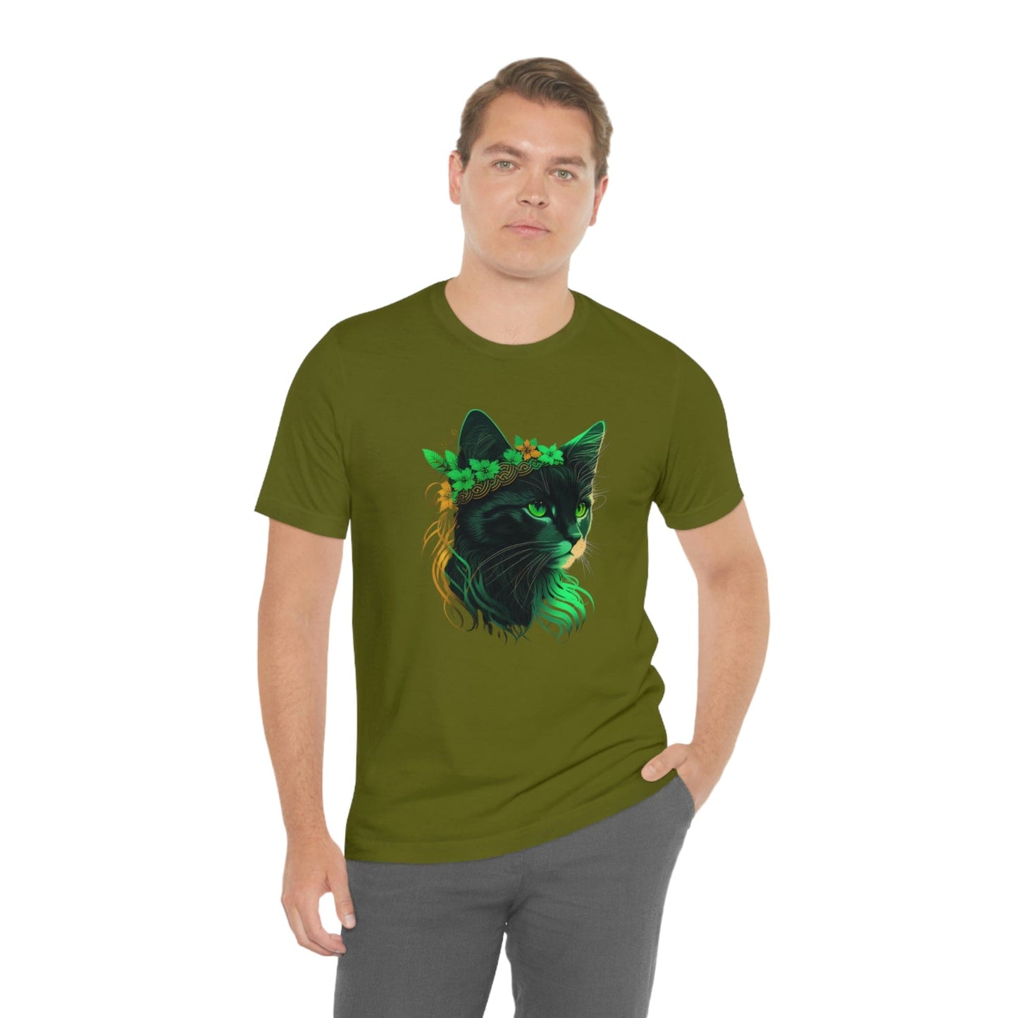 2023 Unisex Green Cat Lover Irish St Patricks Day Funny Gaelic T-Shirt