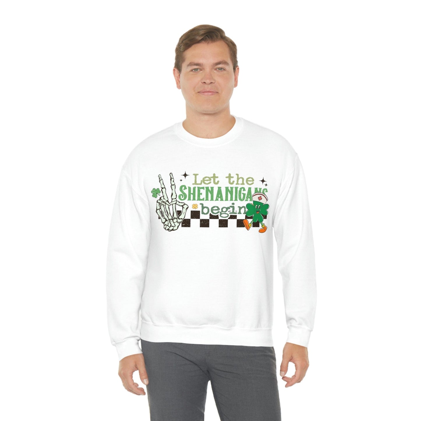 2023 Let the Shenanigan Begin Funny Skeleton St. Patrick's Day Unisex Sweatshirt