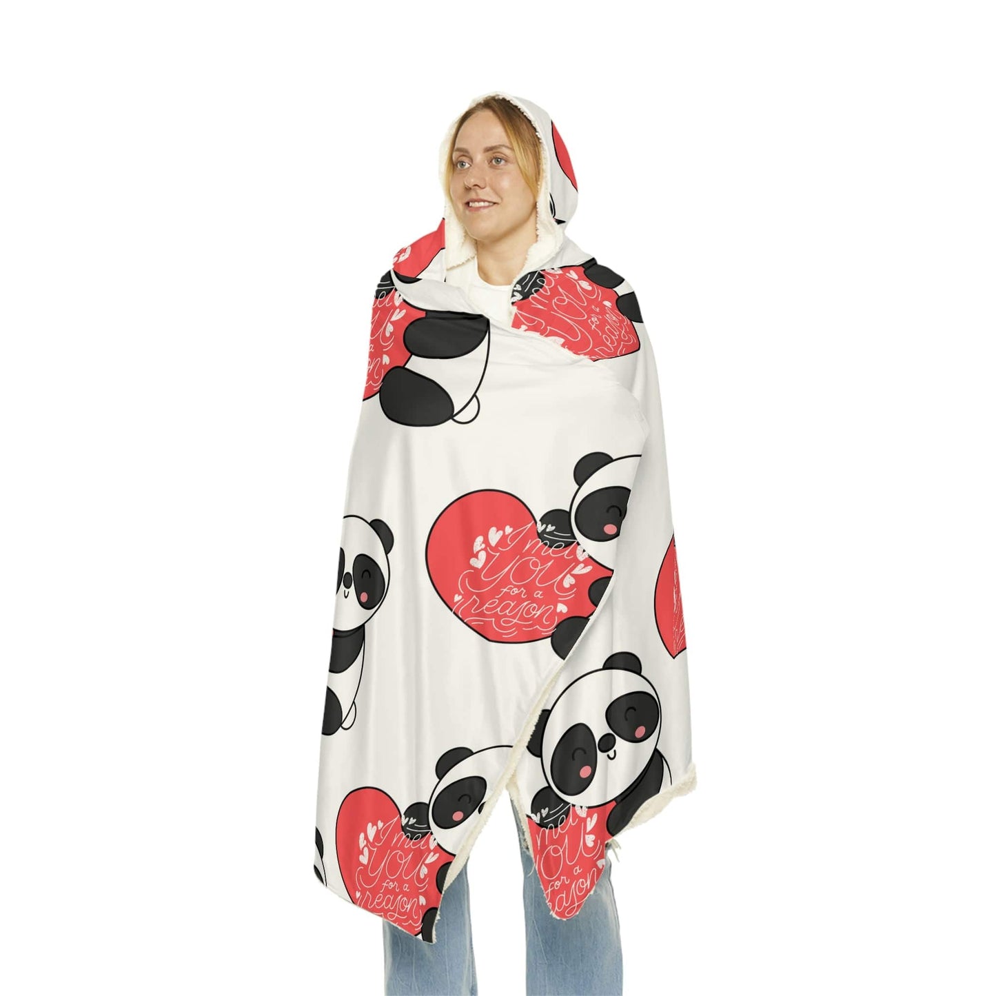 I Met You For a Reason Panda Sherpa Snuggle Blanket - The Coziest Way to Show Your Love - SarsariCreations