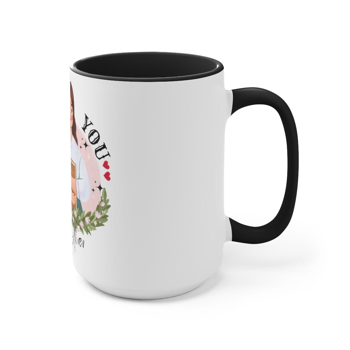 Personalized Teacher Mug, Christmas Decor, Gift for Teacher 15 oz Two-Tone Coffee Mugs