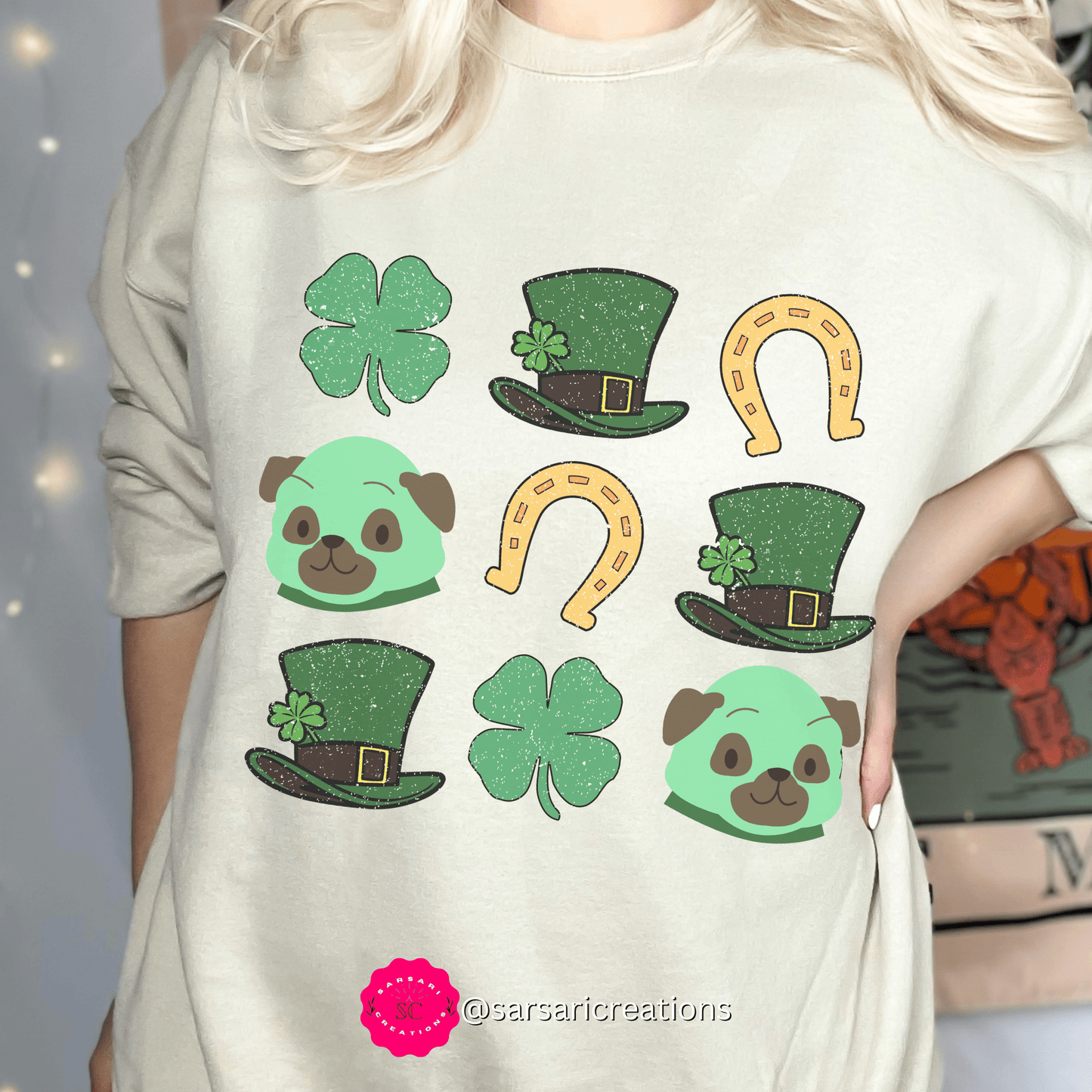 2023 Funny Groovy St. Patrick's Day Unisex Irish Dog Lover Gaelic Sweatshirt