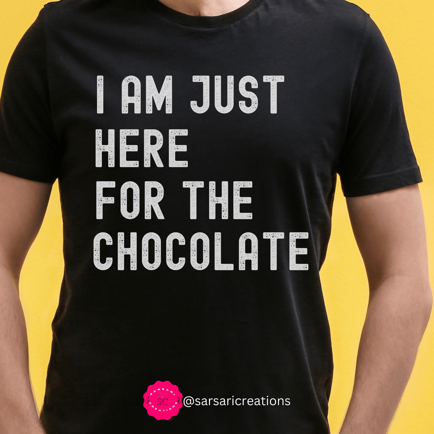 man wearing black t-shirt with text on it
