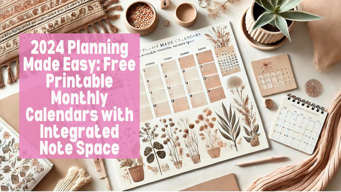 2024 Planning Made Easy: Free Printable Monthly Calendars with Integrated Note Space