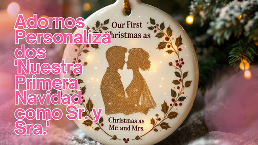 Adornos Personalizados 'Nuestra Primera Navidad como Sr. y Sra.'