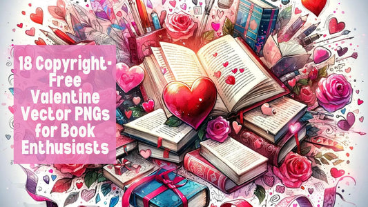 18 Copyright-Free Valentine Vector PNGs for Book Enthusiasts