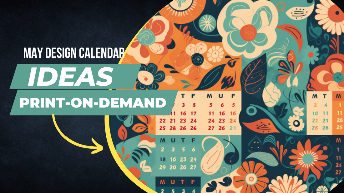 Calendar designed for print-on-demand in colors of orange and teal