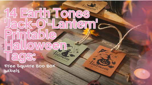 14 Earth Tones 'Jack-O'-Lantern' Printable Halloween Tags: Free Square Boo Box Labels