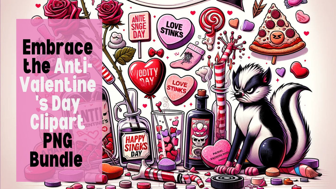 Embrace the Anti-Valentine's Day Clipart PNG Bundle with Sarsari Creations! 